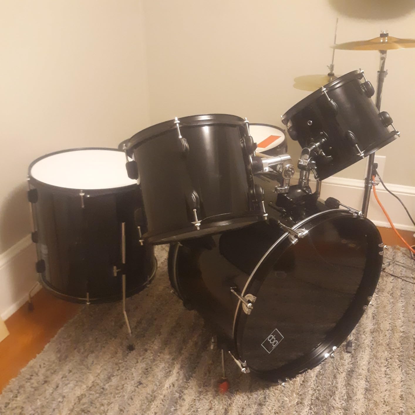 Best Choice Products 5-Piece Full Size Complete Adult Drum Set w/Cymbal Stands, Stool, Drum Pedal, Sticks, Floor Tom - Natural customer photo 2