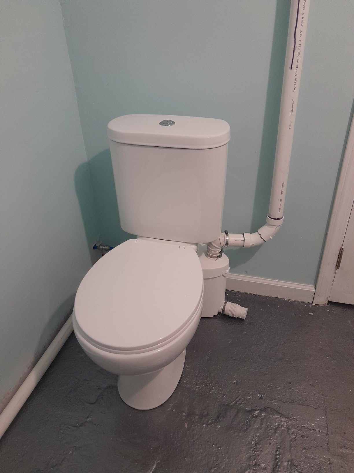 Simple Project Macerating Toilet System with 4-Inlet＆500W Macerator Pump | Upflush Toilet for Basement, Powerful 1.6GPF Flush &Quiet, Durable Pump, Extension Pipe - Easy Install, Space Saving customer photo 2