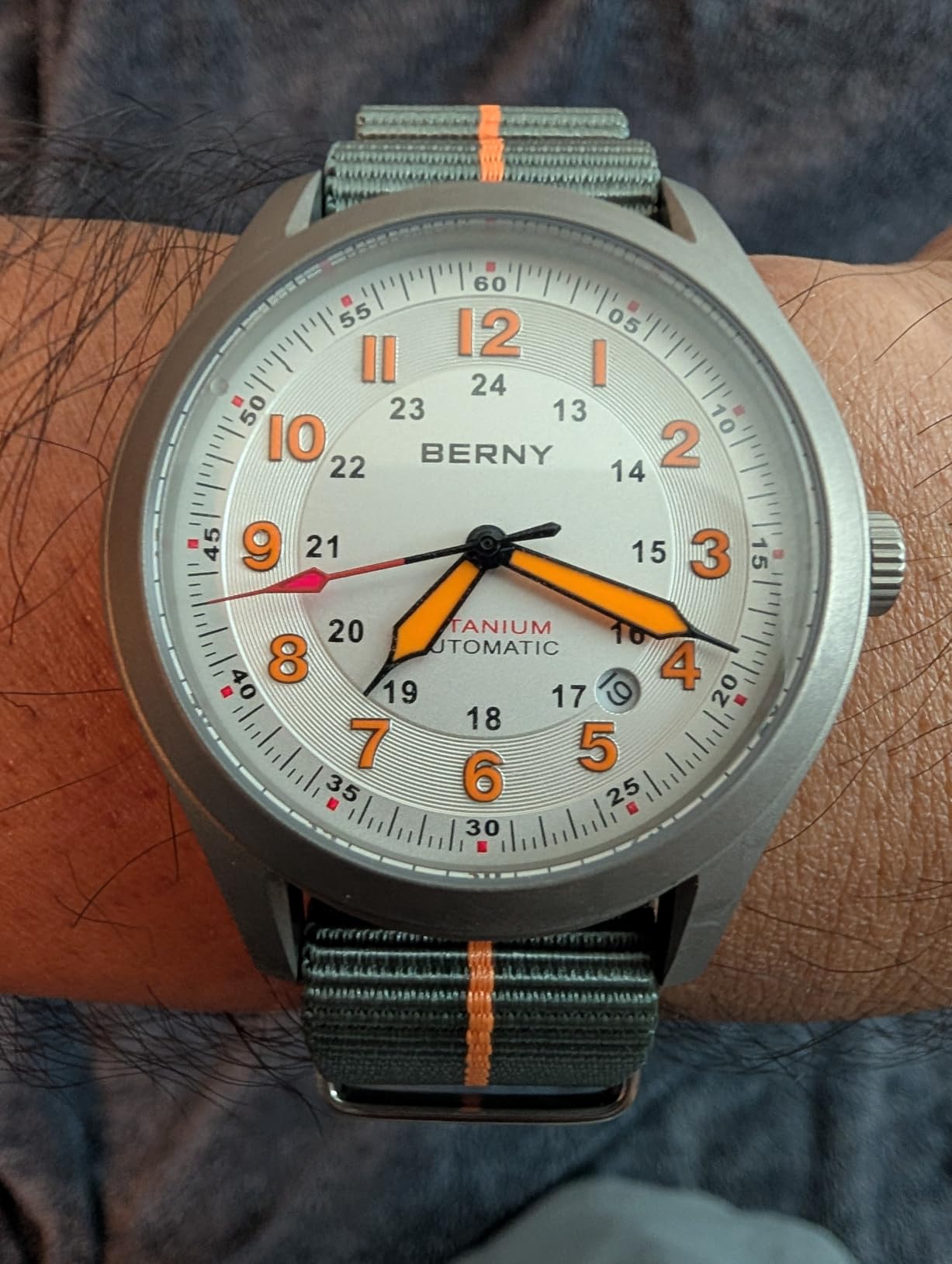 BERNY Mens Full Titanium Automatic Watch,10ATM Waterproof Military Field customer photo 2