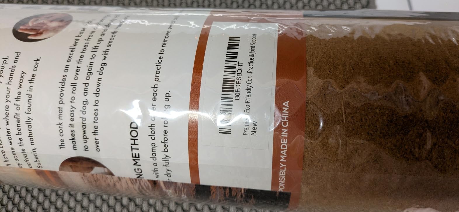 YOGA DOOD Cork Yoga Mat Thick 4mm - Natural Yoga Mat Non-Toxic (72