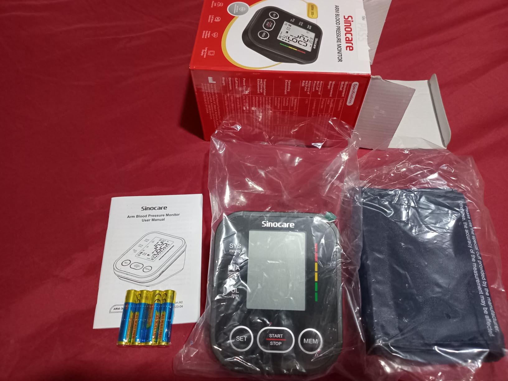 Sinocare Blood Pressure Monitor, Upper Arm Blood Pressure Monitors for Home Use, Adjustable Arm Cuff 8.6
