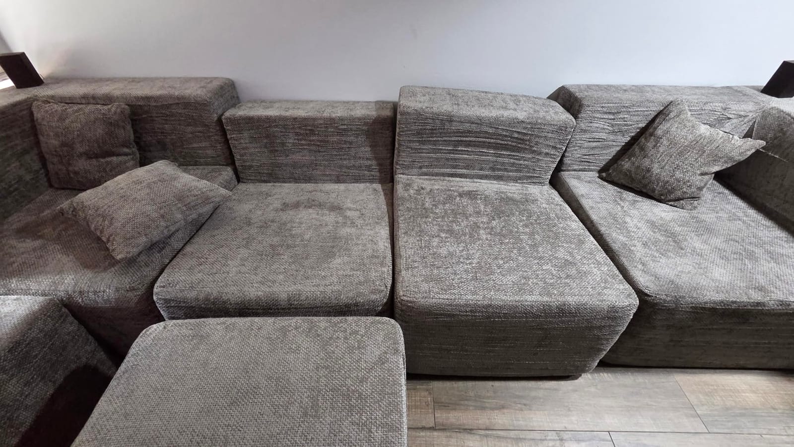 MONVANE Modular Sectional Cloud Couch for Living Room - 130'' 6 Seater Convertible Chenille Couches Set with Ottoman, No Assembly Compression Sofas, Comfy Floor Sofa with Memory Foam, Grey customer photo 1