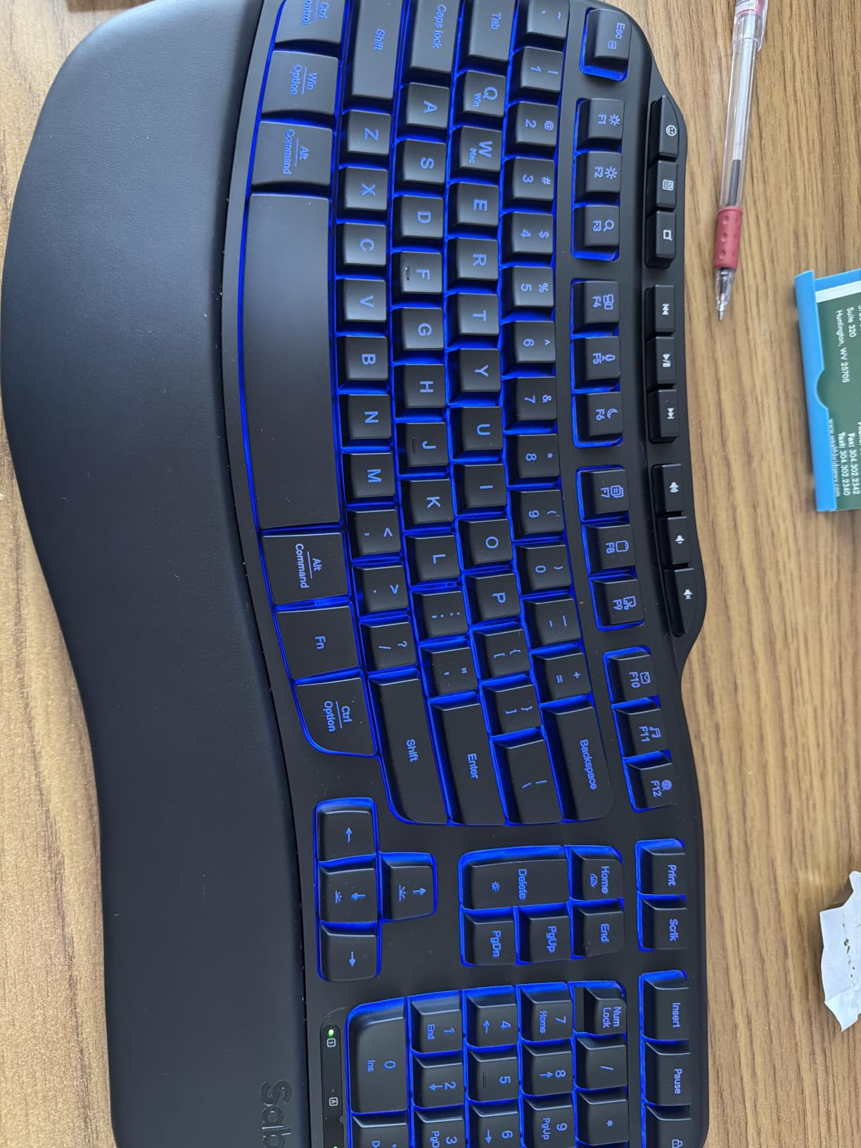 SABLUTE Ergonomic Wireless Keyboard and Mouse Combo, Rechargeable 4000mAh Backlit Keyboard with Soft Faux Lambskin Palm Rest, Wave Keys for Natural Typing, Compatible with Windows/Mac/Chrome OS customer photo 1