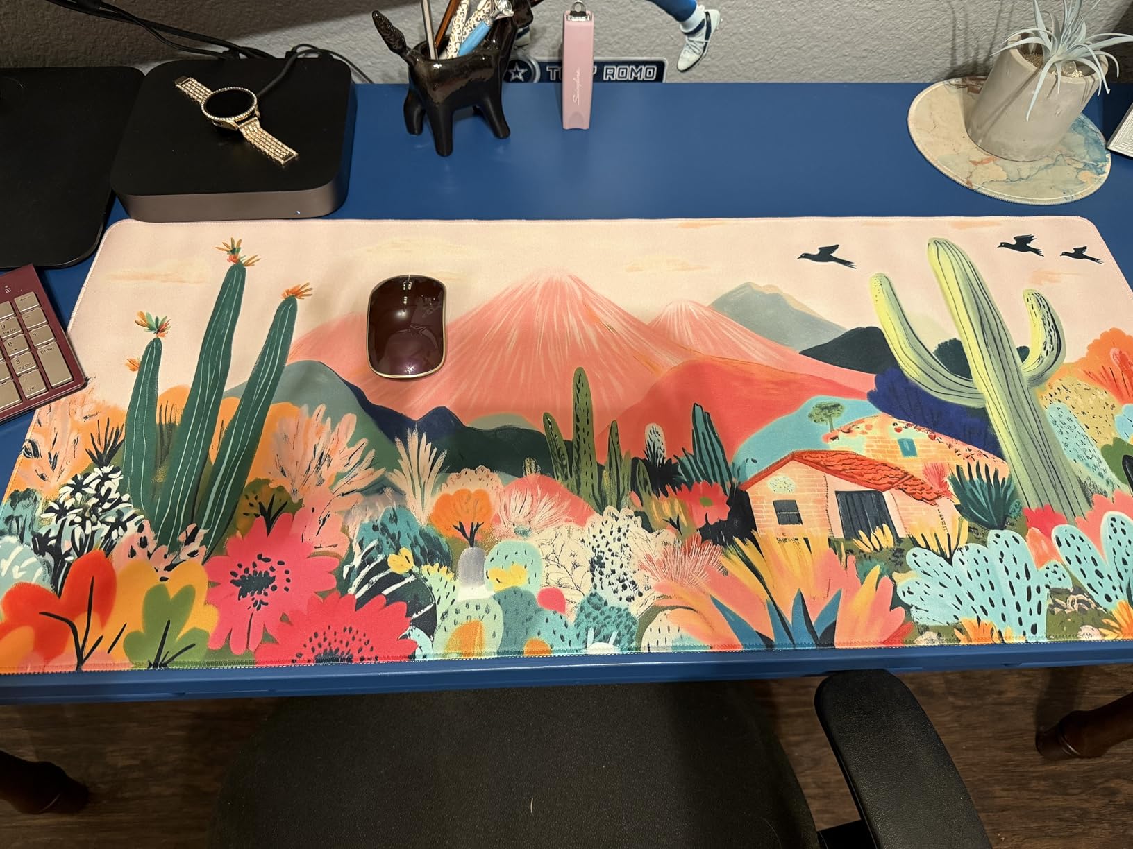 iCasso Desk Cover Mat, Office Mouse Pad,35.4x15.7in,Retro Black customer photo 1