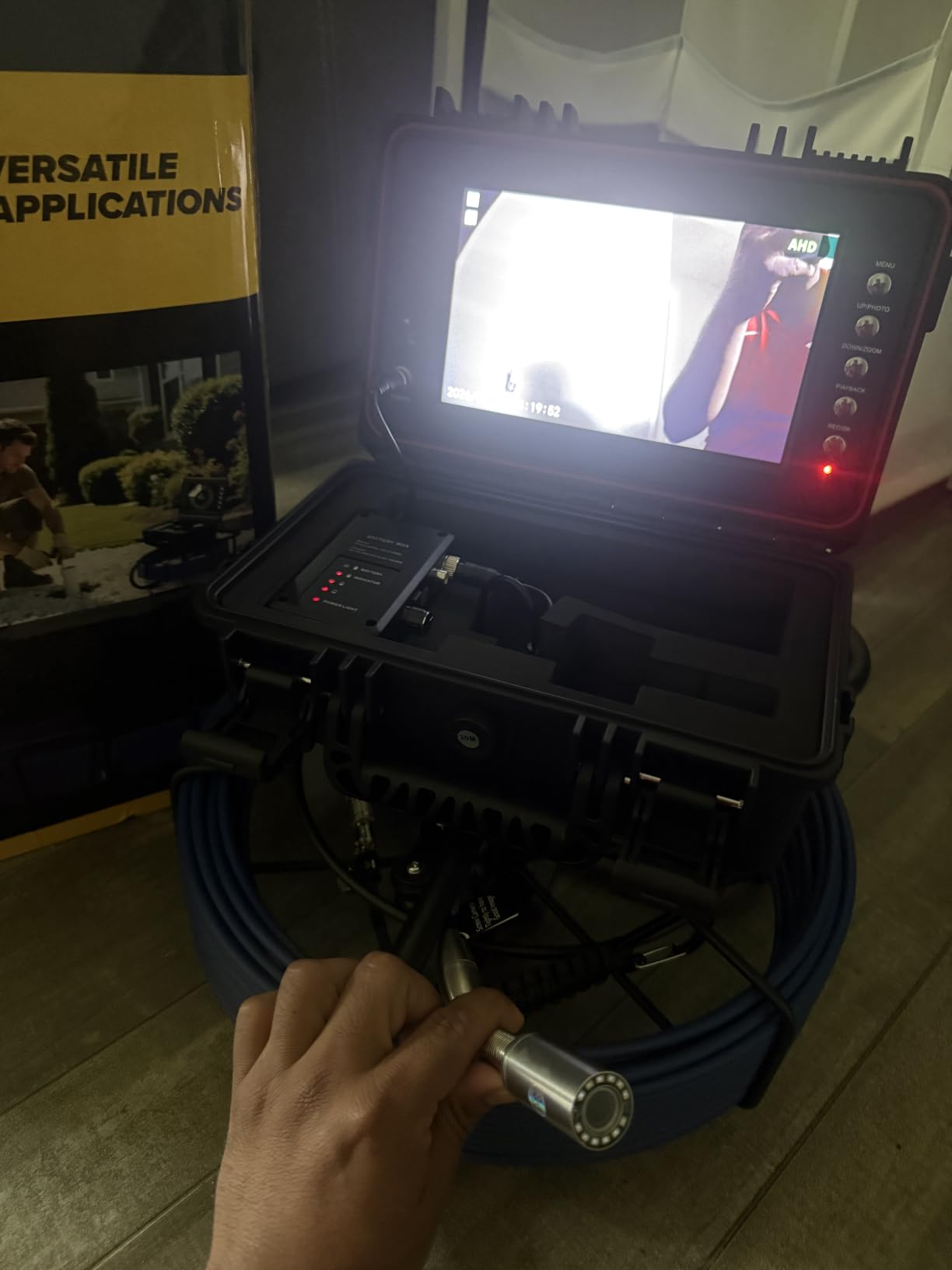 Sewer Camera, 100FT Self-Leveling Drain Camera with 512Hz Transmitter customer photo 1