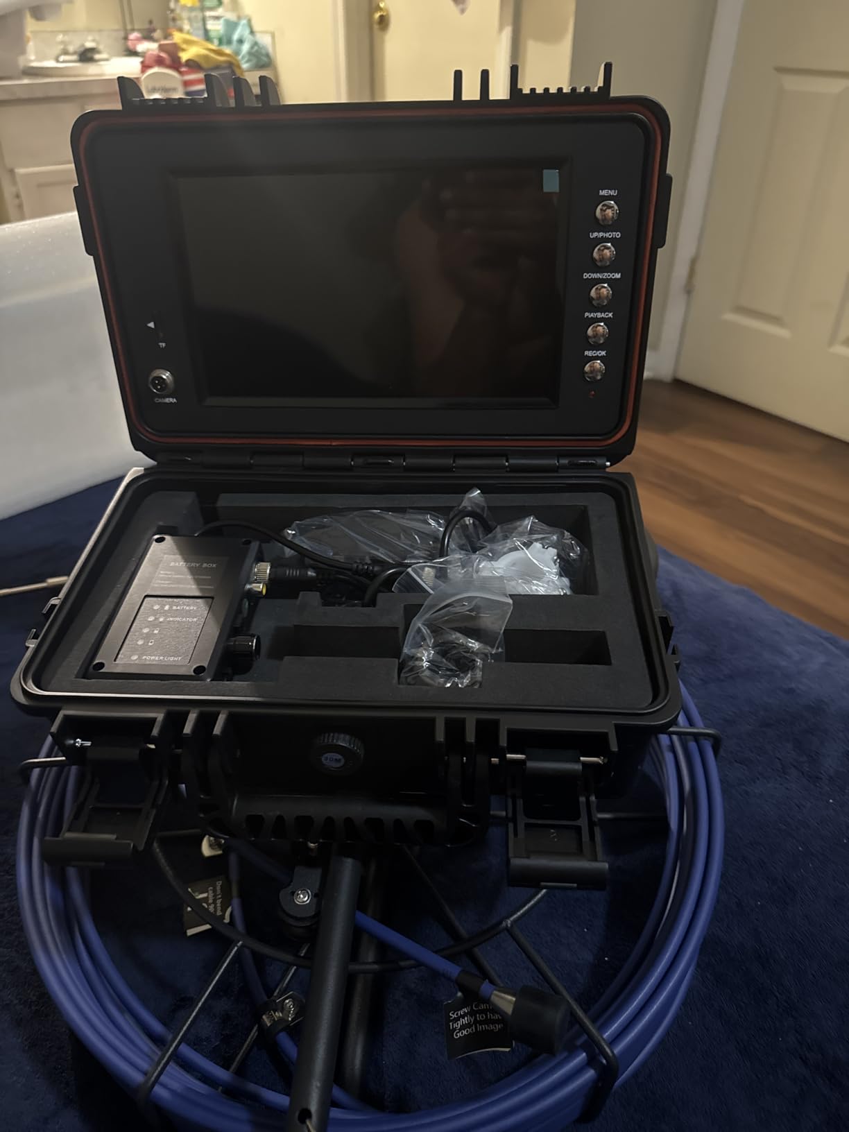Sewer Camera, 100FT Self-Leveling Drain Camera with 512Hz Transmitter customer photo 2