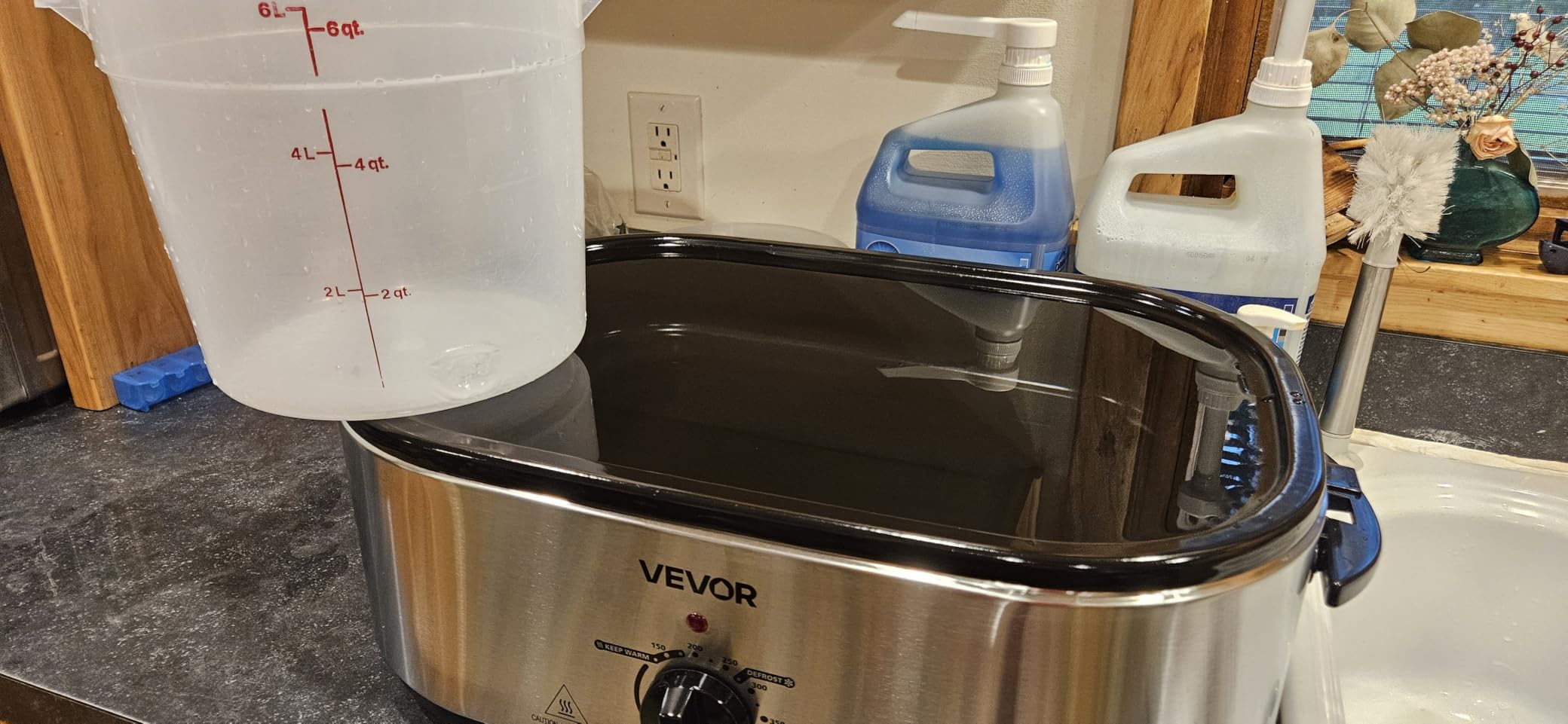 VEVOR Roaster Oven, 20QT Electric Roasting Pan, 150-450℉ Adjustable Temperature Fast-Cooking Turkey Roaster, Turkey Oven with Self-Basting Lid, Defrost & Warm Function for Home, Fits 24lb Turkey customer photo 2
