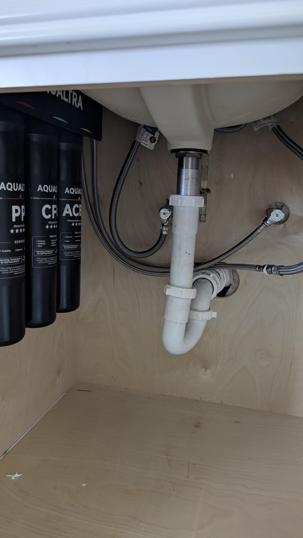 AQUALTRA USF-3B-15 Slightly Alkaline Under Sink Water Filter System, 8K-40K Gal, Reduce PFOA, PFOS, Chlorine, Lead, Mercury, Chloramine, Fluoride, Microplastics Particles, Bad Taste & Odor customer photo 2