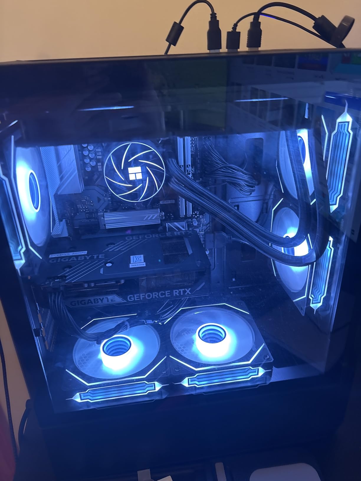 Prebuilt Gaming Desktop PC, AMD Ryzen 5 5500, GeForce RTX 3050 6GB,16GB DDR4 3200MHz RAM, 1TB NVMe SSD, ARGB Air Cooling, Wi-Fi,Tower Computer for Gaming, Streaming, Editing customer photo 2