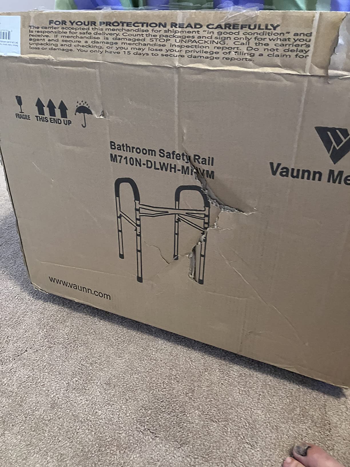 Vaunn Medical Adjustable Toilet Safety Rail for Seniors, Foldable Toilet Safety Frame for Elderly Adults, Bathroom Grab Bar Handle, Toilet Handle for Elderly & Disabled, Free-Standing (Gray) customer photo 2