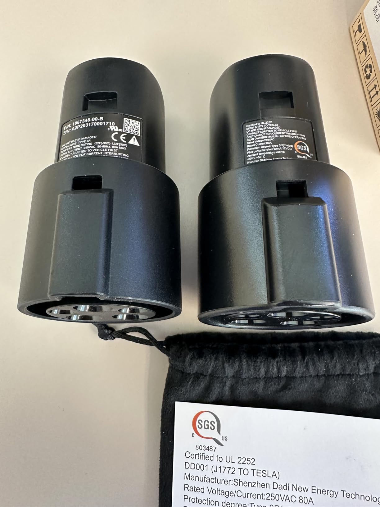 J1772 to Tesla Charger Adapter,for Tesla Model-3/Y/X/S with Safety Certified Charger Connecting Charging Adapter, Max 80A 250V Fast Charging,IP65 Waterproof,Optimal Fit,Easy Setup[Only for Tesla Car] customer photo 1