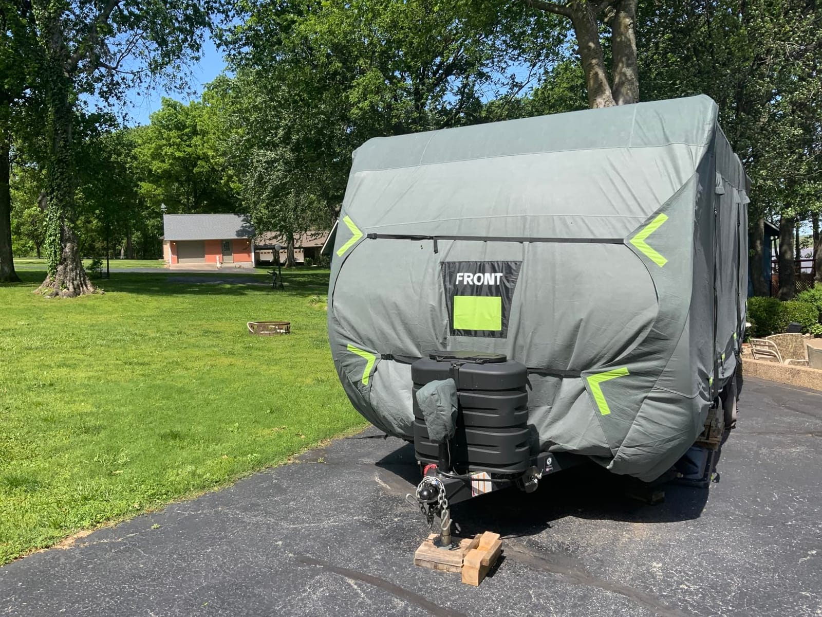 Heavy Duty 8 Layers RV Cover 20-22ft, Rip-Stop Motorhome Camper Cover with Windproof Straps, Gutter & Tongue Jack Covers, Utility Travel Trailer Cover for All Weather Protection customer photo 2