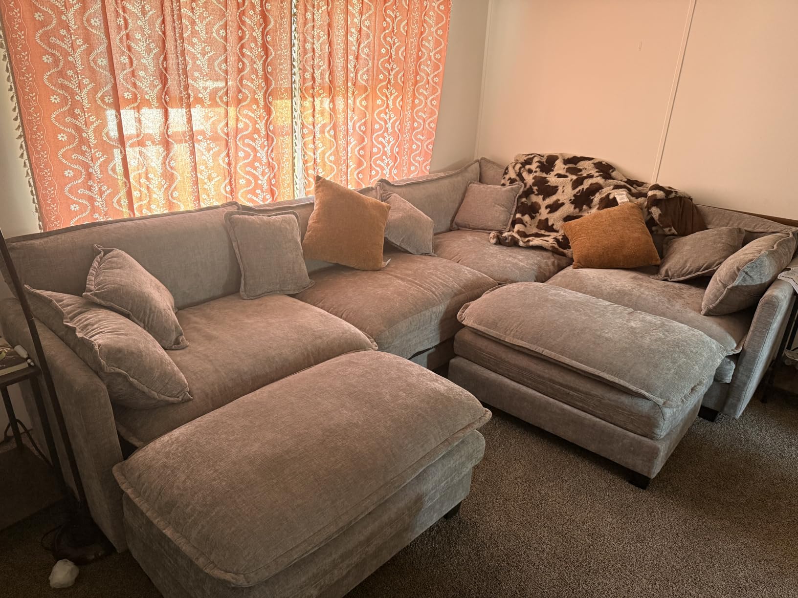Hanherry Modular Sectional Sofa,Cloud Couch for Living Room,Modern Deep Seat Sofa Chenille Fabric Comfy Couches with Throw Pillows & Movable Ottoman for Apartment customer photo 1
