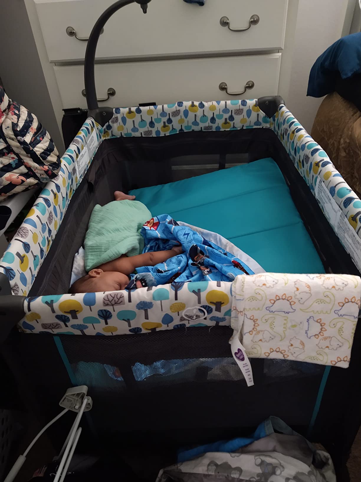 Pamo Babe Pack and Play with Bassinet Magic Fold Playard 1 Step Set Foldable Playpen Baby Playard with Changing Table Portable Playpen Grey customer photo 1