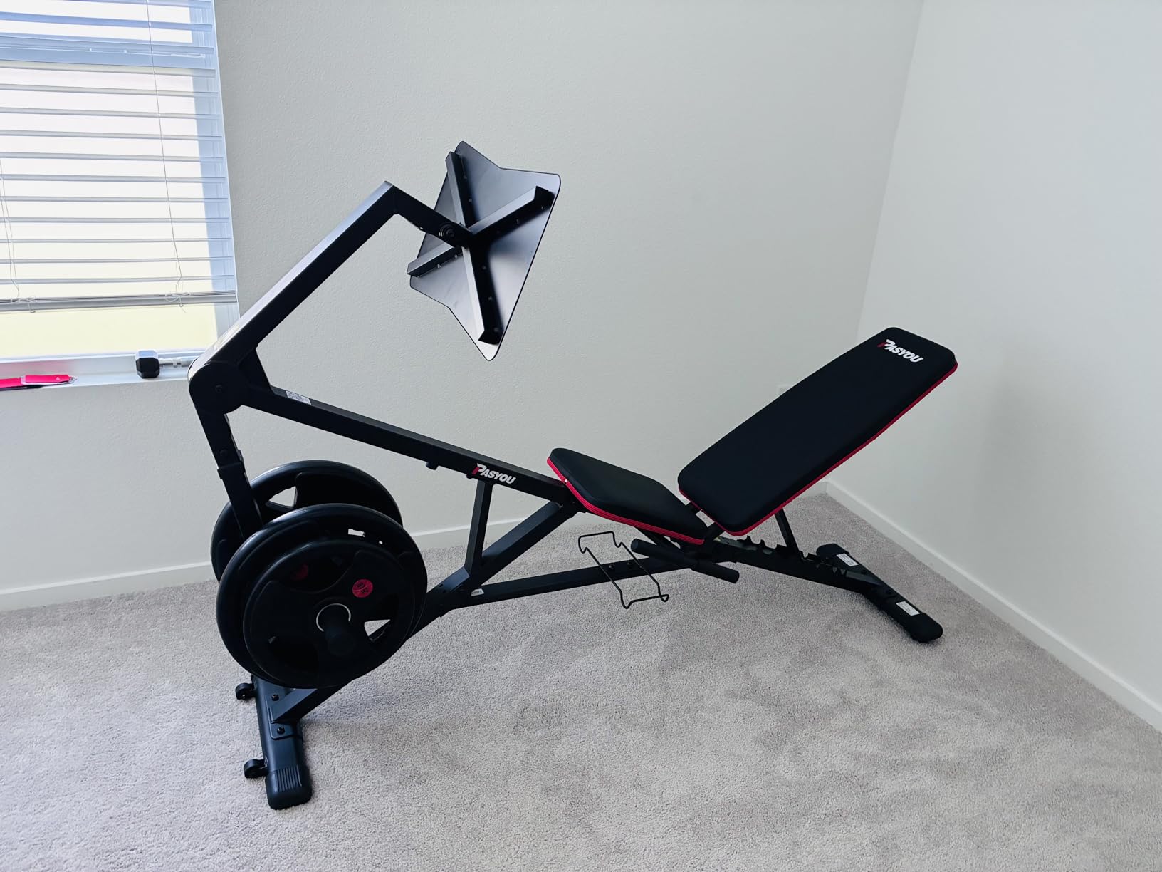 PASYOU Adjustable Weight Bench Leg Press Machine for Home Gym customer photo 2