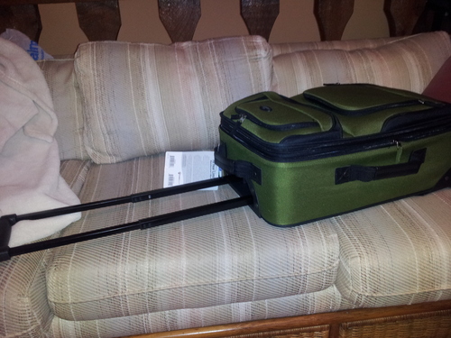 U.S. Traveler Rio Lightweight Softside Rolling Carry-on Suitcase, 4-Wheel Set, Mauve customer photo 2