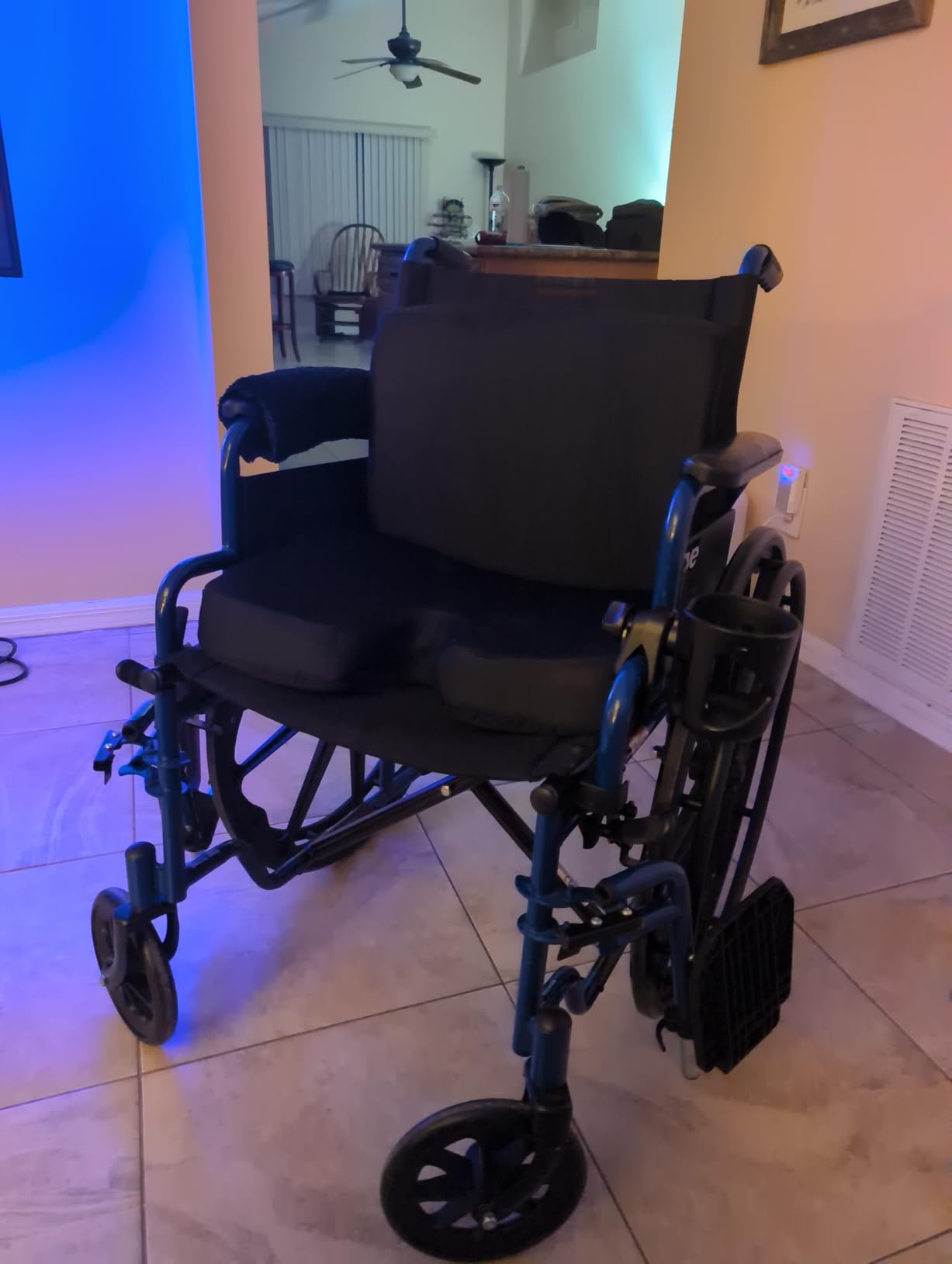 Wheelchair Cushion for Pressure Relief - (2-Piece Set) 18”x16” Anti-Slip Wheelchair Seat Cushions for Adults, Seniors with Lumbar Pillow and Removable Strap, Gel Cushion for Wheelchair customer photo 2