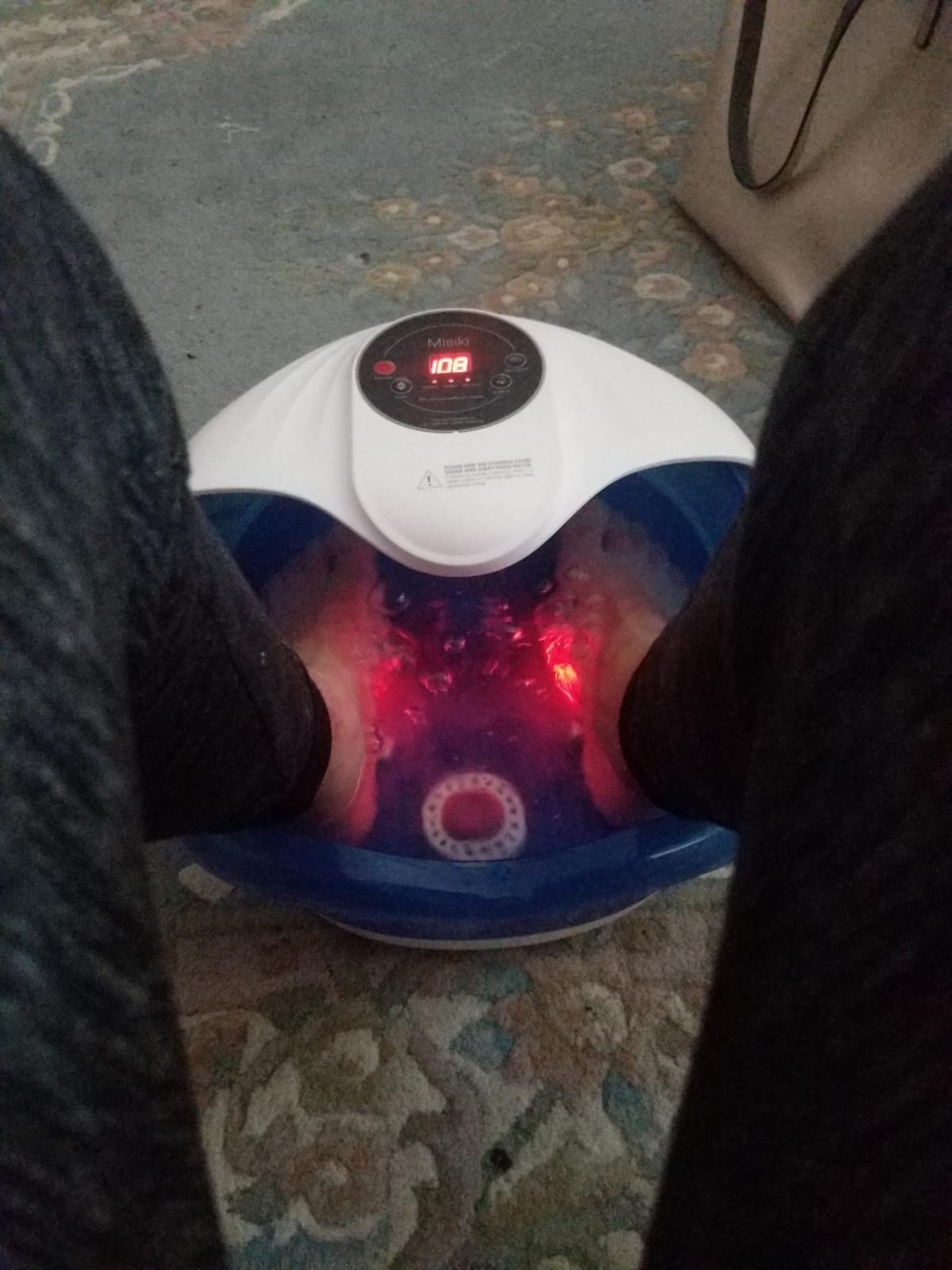 Collapsible Foot Spa Bath with Heat, Fits Men Size 12 (Royal Blue) customer photo 2