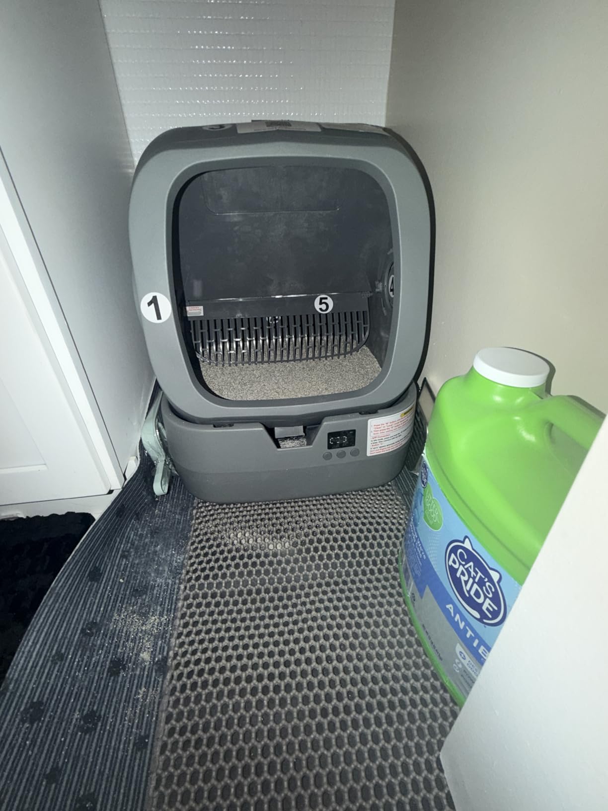 UPFAS Automatic Cat Litter Box Self Cleaning - APP Control - Weight Monitoring - Ultra-Quiet, Medium Cats and Kittens Litter Box, Safe Anti-Pinch【Assembly Required】- Grey customer photo 1