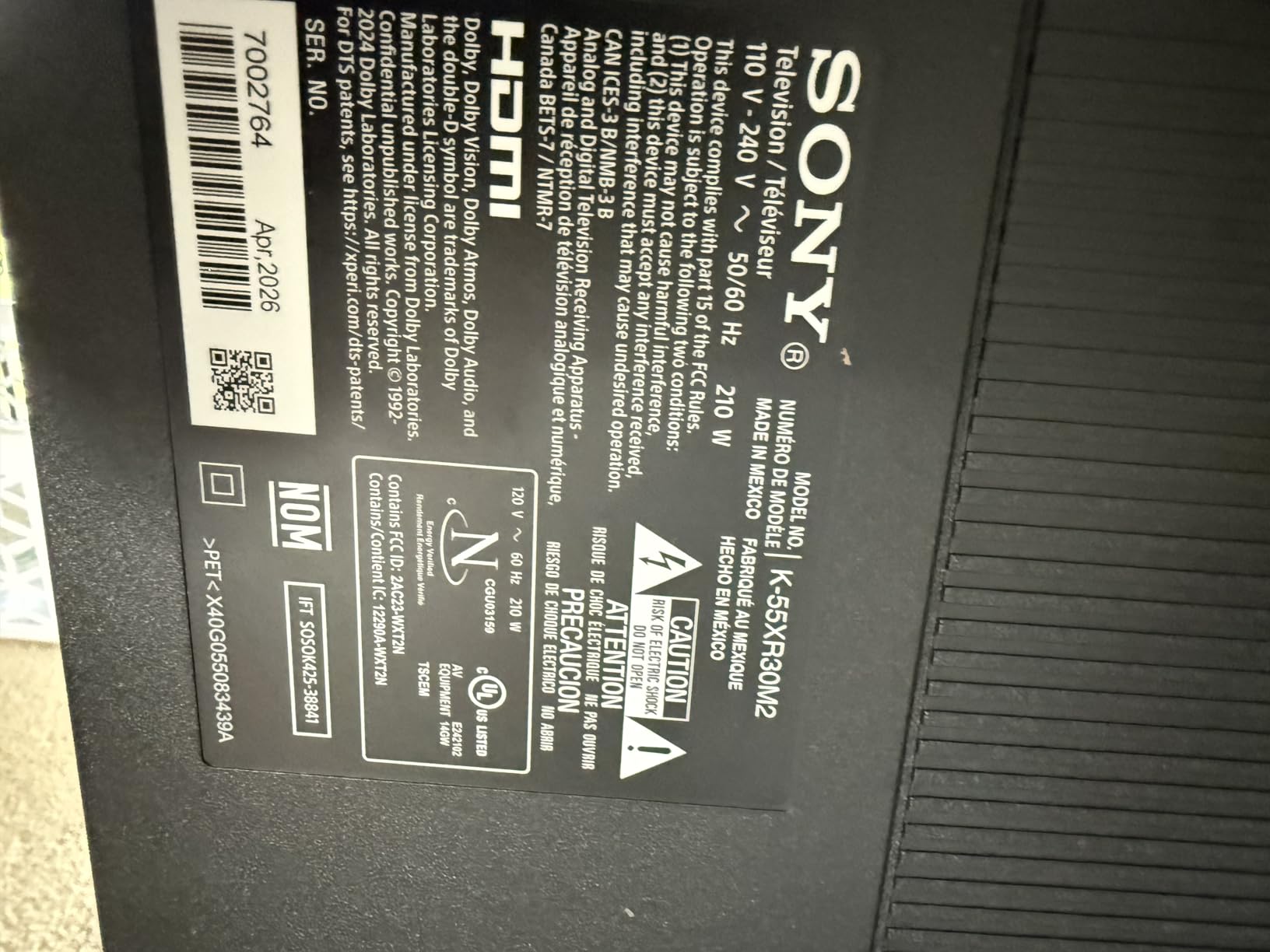 Sony 43 Inch BRAVIA 3 II LED 4K HDR Smart Google TV with Gemini K-43XR30M2 customer photo 2