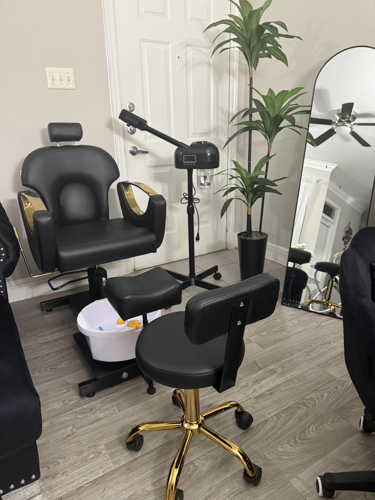 Pedicure Chair No Plumbing with Stool and Massage Bath Bowl for Foot Spa customer photo 2