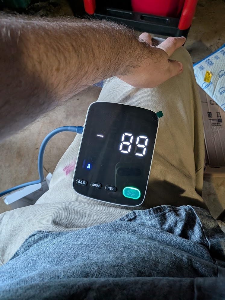 Blood Pressure Monitor,Automatic Upper Arm Blood Pressure Machine with 3x199 readout,5.4 inch LED Large Screen,Adjustable Two Cuff 9 to 17 inches or 13 to 21 inches customer photo 1