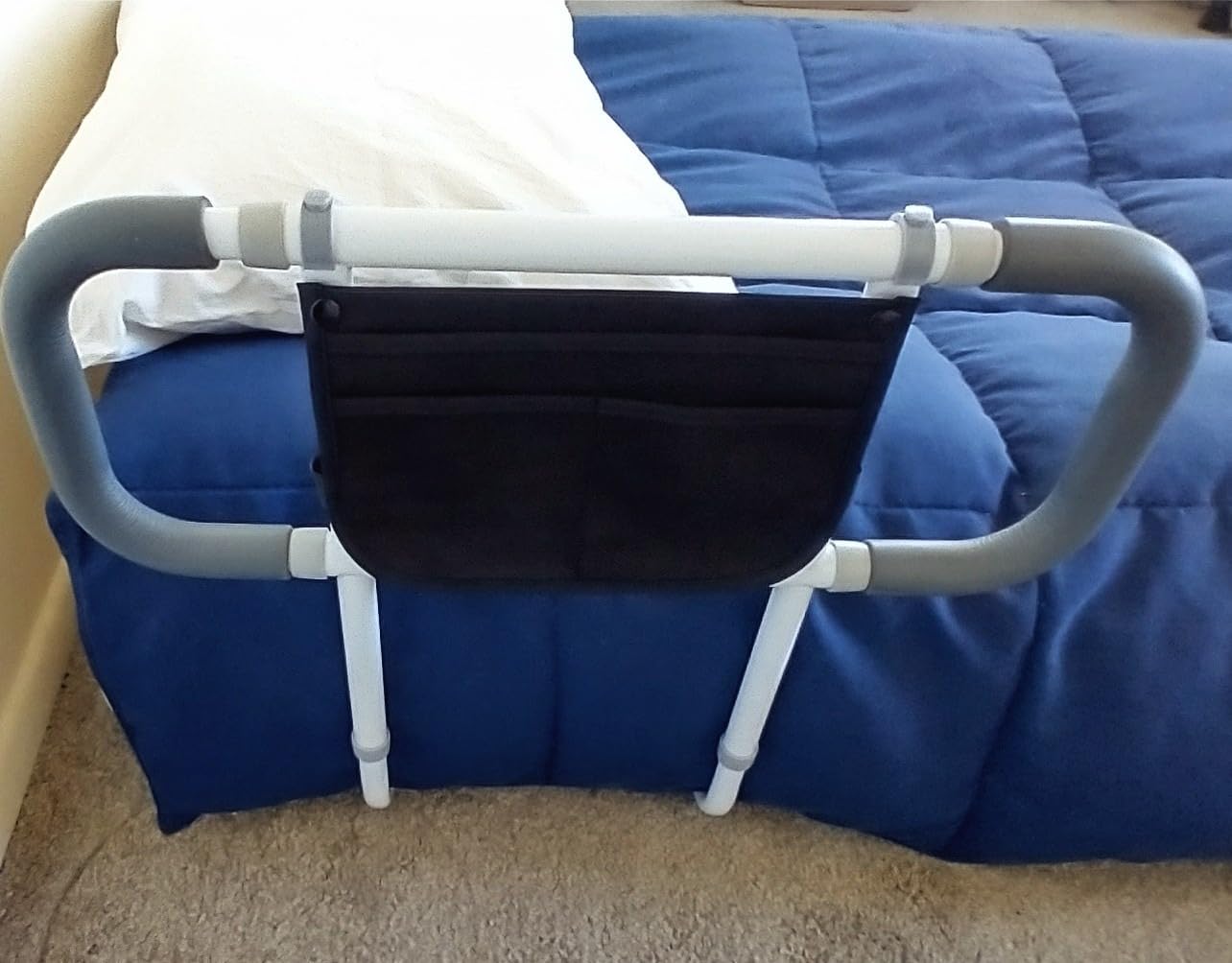 Bed Rails for Elderly Adults Safety - Extended Bed Assist Rail for Seniors - Adjustable Beds Side Rails Handle Support Bar Bed Guard with Storage Bag & Fixing Strap, Fit King Queen Full Twin Beds customer photo 2