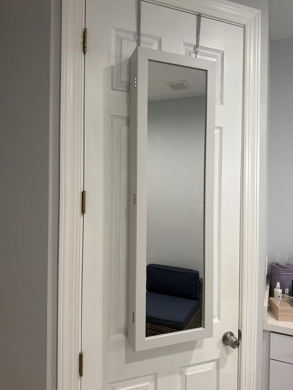 DUMOS 6 LEDs Mirror Jewelry Organizer Cabinet, Jewelry Armoire, 47.2 Inch customer photo 2