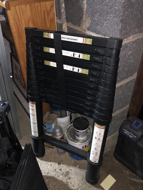 RIKADE Telescoping Ladder 20.3 ft & Attic Ladder, Heavy Duty Aluminum with Non-Slip Feet, 330 lb Capacity for RV, Attic, Loft & Multi-Surface Use, Black customer photo 1