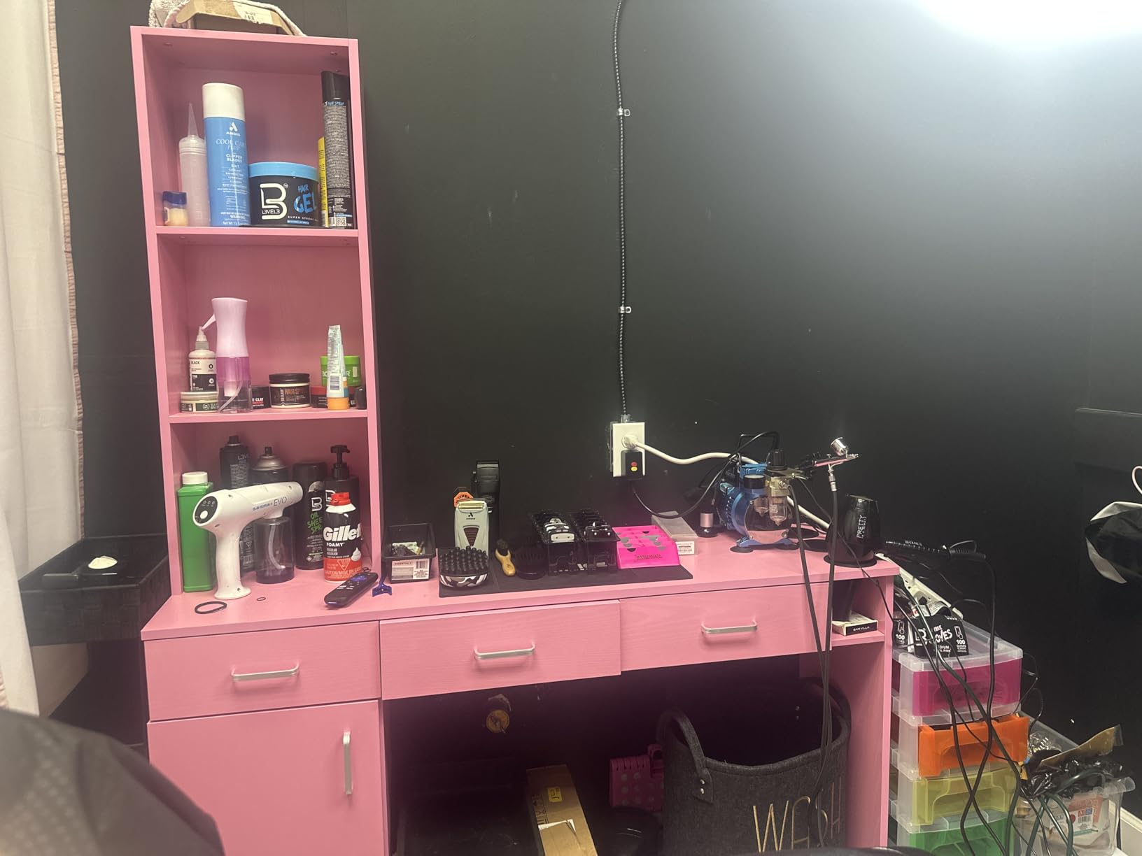 4ever2buy Salon Stations for Hair Stylist, Black Barber Hair Salon Station customer photo 1