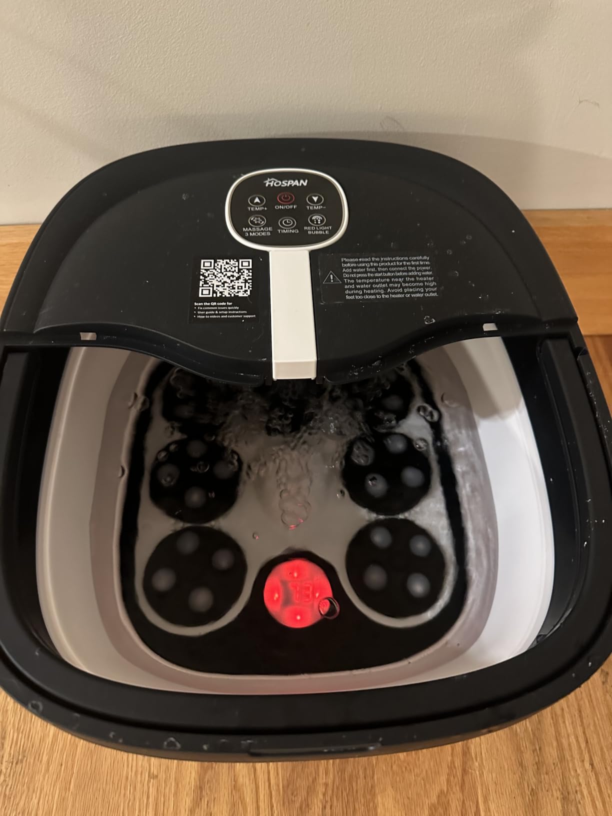 Collapsible Foot Spa Electric Rotary Massage with Heat, Bubble, Remote customer photo 1