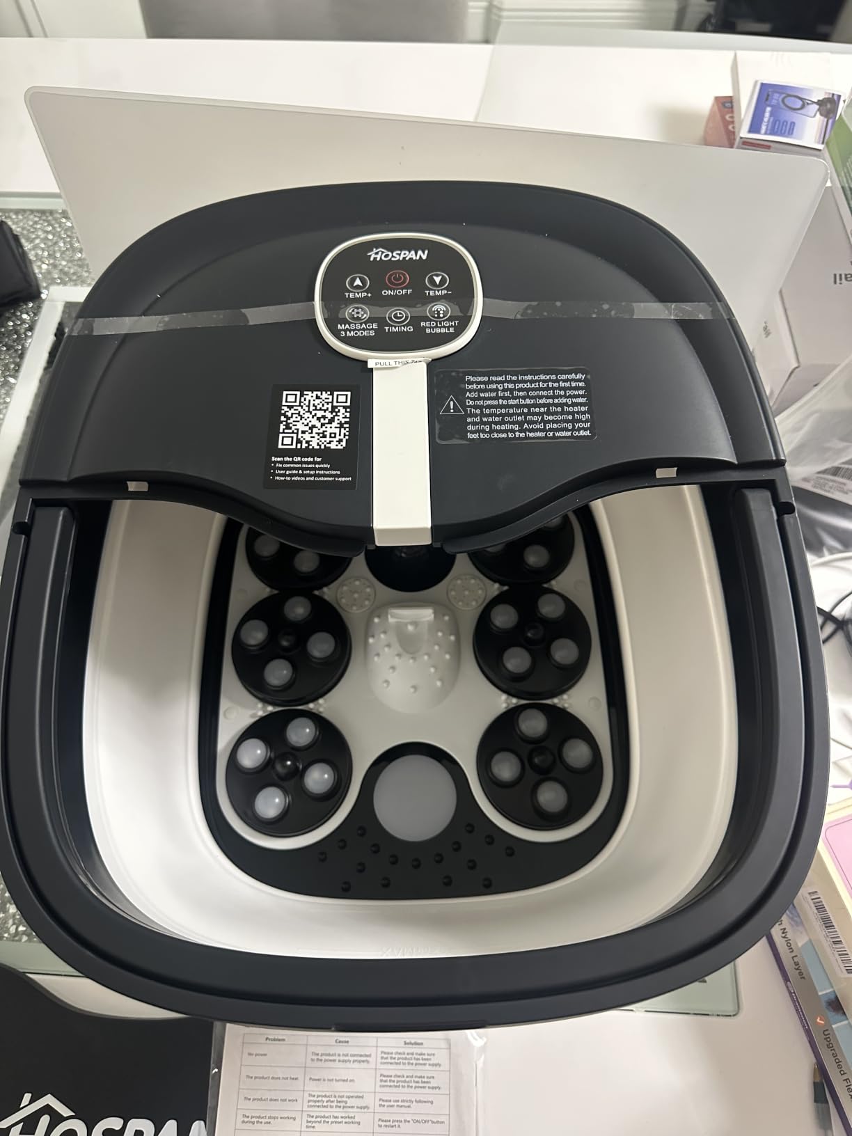 Collapsible Foot Spa Electric Rotary Massage with Heat, Bubble, Remote customer photo 2