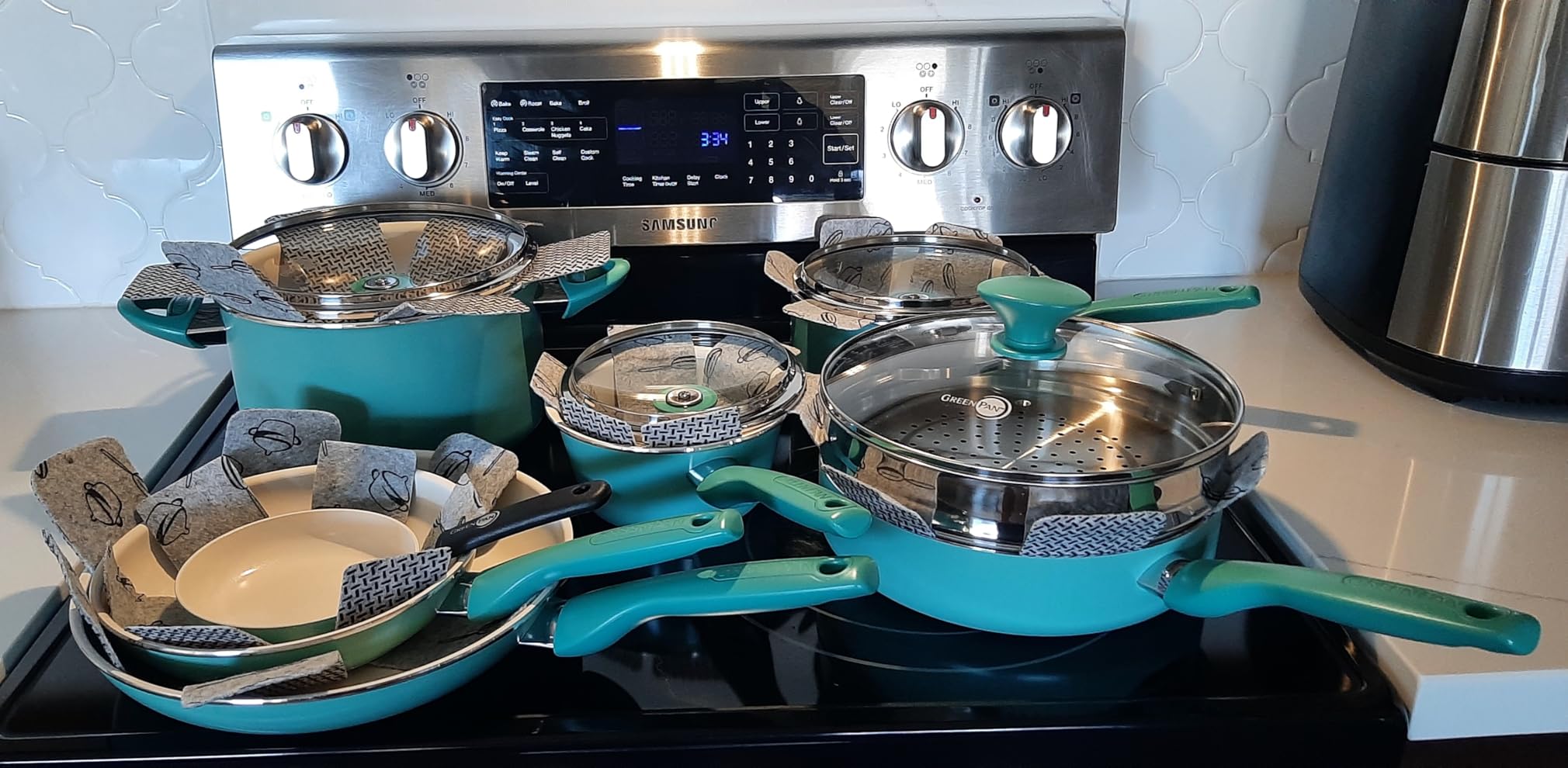 GreenPan Rio Advanced 12 Piece Cookware Set, Ceramic Nonstick PFAS-Free Pots & Pans with Cooking Utensils, Induction Ready, Dishwasher & Oven Safe, Cream White customer photo 2
