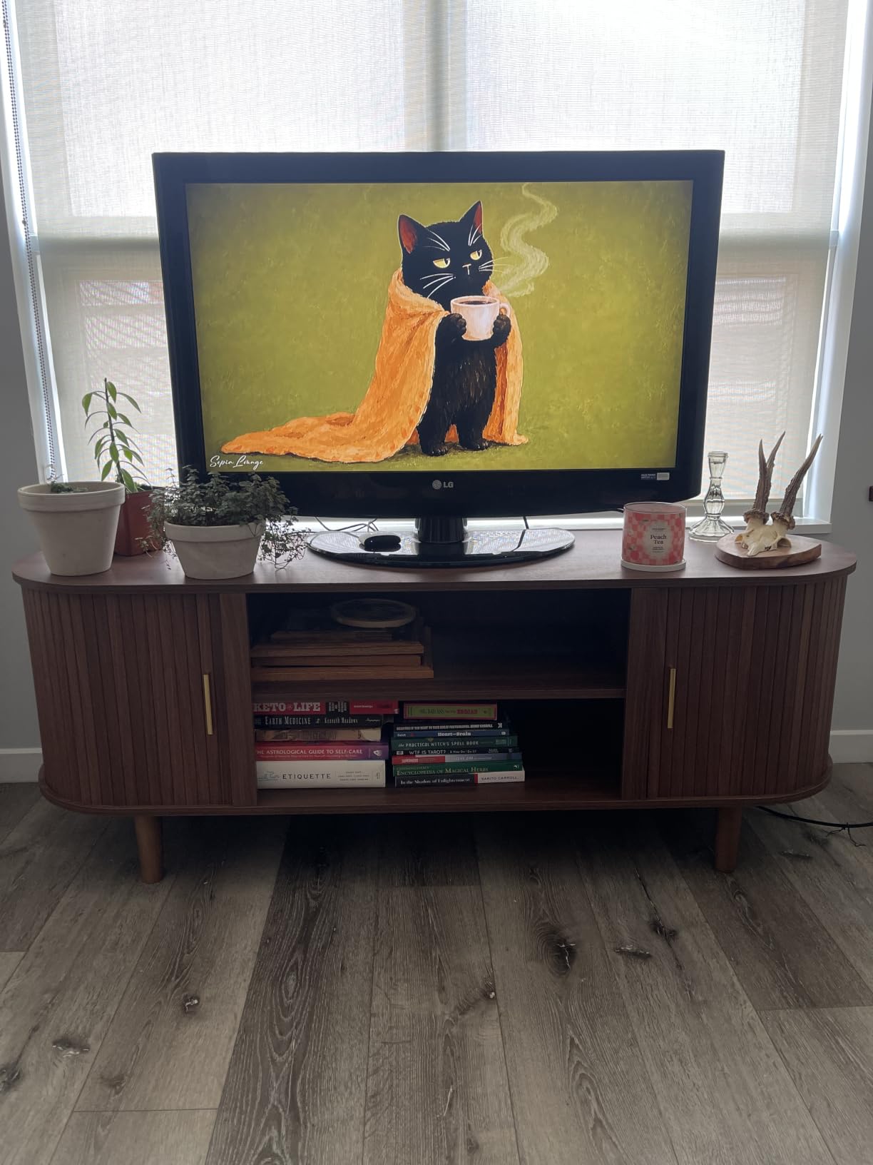 VASAGLE 58 Inch TV Stand, Mid Century Entertainment Center with Storage customer photo 1