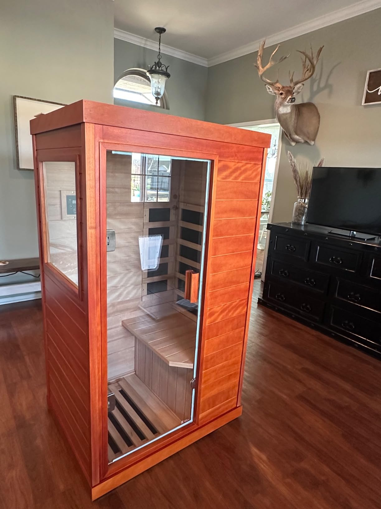 Traditional Steam Sauna 3-4 Person Outdoor Indoor Home Spa Sauna 6KW Heater customer photo 1