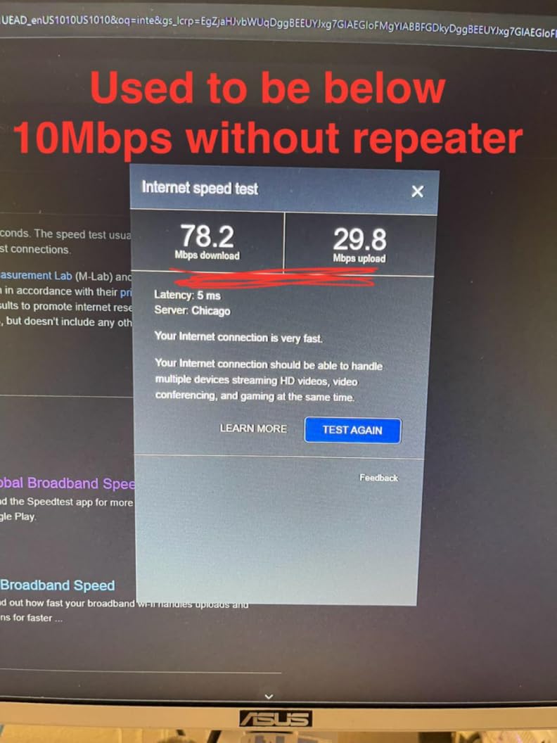 2026 1.2Gbps WiFi Extender Signal Booster, Up to 12880 Sq. Ft, Dual Band(5GHz/2.4GHz), Easy Setup WiFi Range Extender for Home with Ethernet Port, Stable Speed Repeater with 100+ Devices (White) customer photo 1